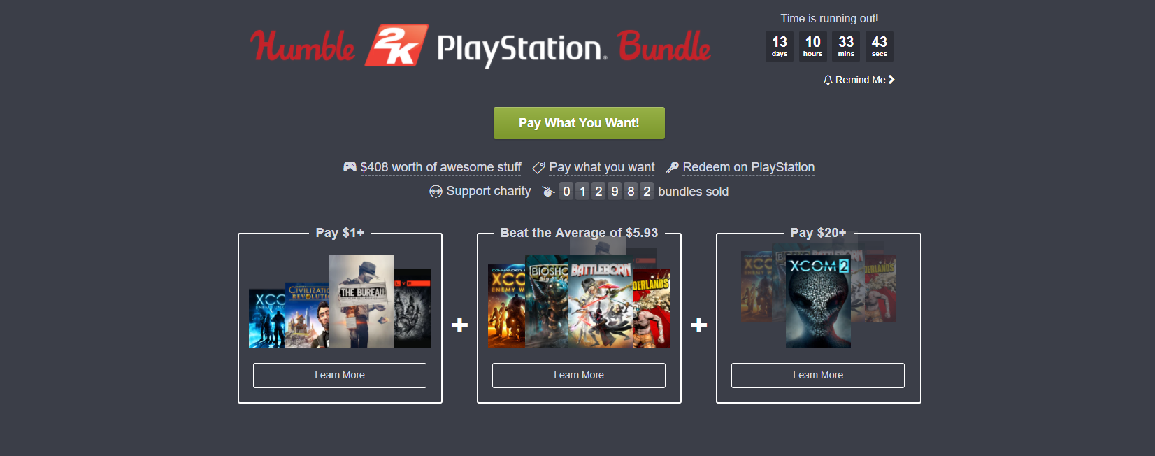 Humble 2K PlayStation Bundle sayesinde 1 Dolar ödeyerek, PlayStation oyunu sahibi olabilirsiniz