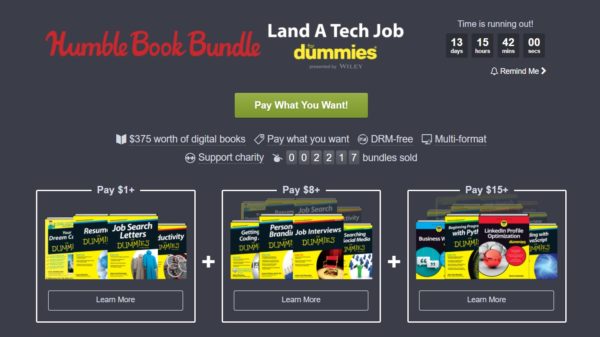 Humble Book Bundle Land a Tech Job for Dummies paketi karşınızda