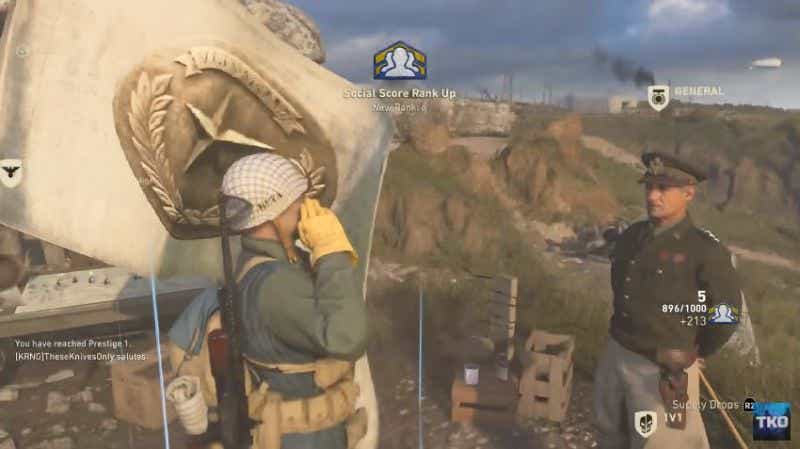 Call of Duty WW2 oyuncusu, kurşun atmadan, oyundaki en üst rütbeye ulaştı